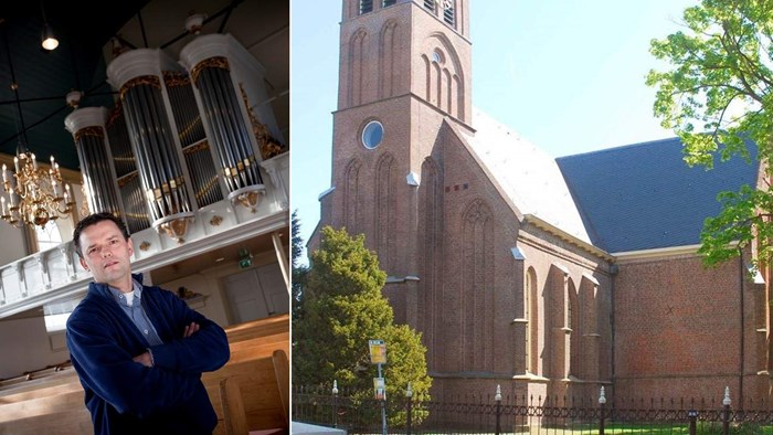 Andr&#233; van Vliet speelt op het orgel van de Hervormde kerk in Venhuizen 